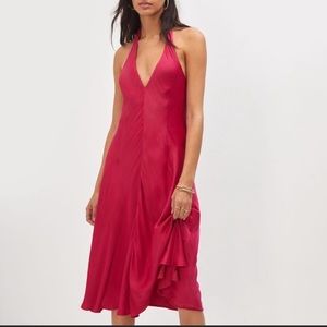 Anthropologie Halter Slip Midi Dress